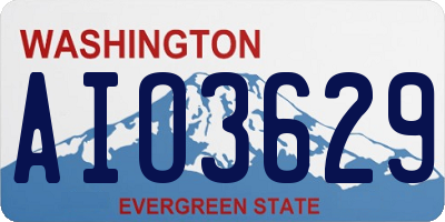 WA license plate AIO3629