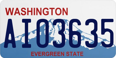 WA license plate AIO3635