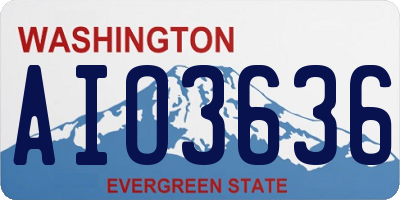 WA license plate AIO3636