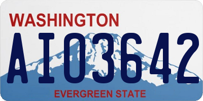 WA license plate AIO3642