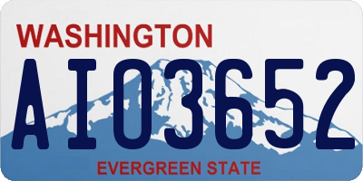 WA license plate AIO3652