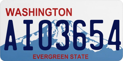 WA license plate AIO3654