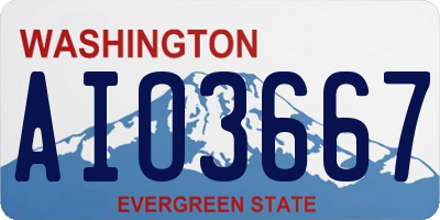 WA license plate AIO3667