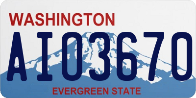 WA license plate AIO3670