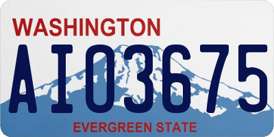 WA license plate AIO3675