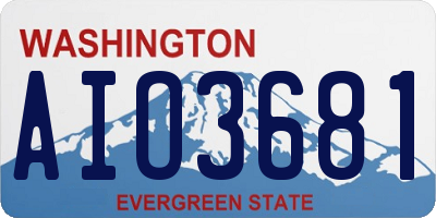WA license plate AIO3681