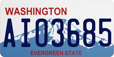 WA license plate AIO3685