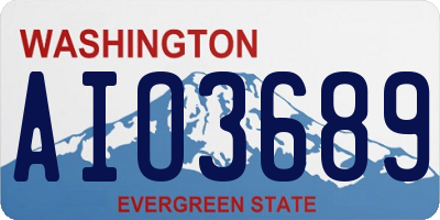WA license plate AIO3689