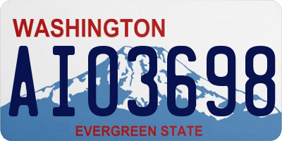 WA license plate AIO3698