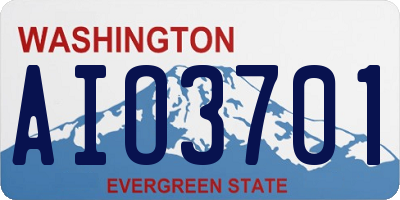 WA license plate AIO3701