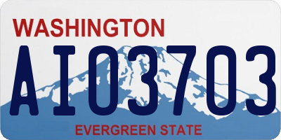 WA license plate AIO3703