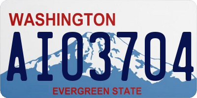 WA license plate AIO3704