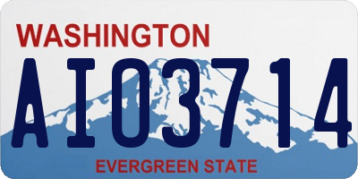 WA license plate AIO3714