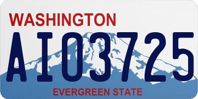 WA license plate AIO3725