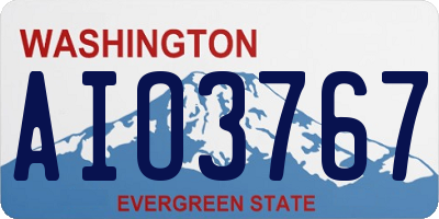WA license plate AIO3767
