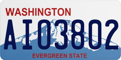 WA license plate AIO3802