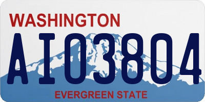 WA license plate AIO3804