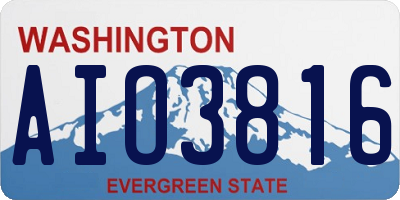 WA license plate AIO3816