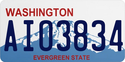 WA license plate AIO3834