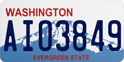 WA license plate AIO3849