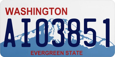 WA license plate AIO3851