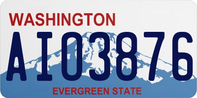 WA license plate AIO3876