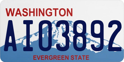 WA license plate AIO3892