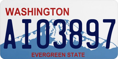 WA license plate AIO3897