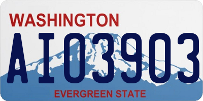 WA license plate AIO3903