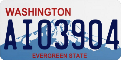 WA license plate AIO3904