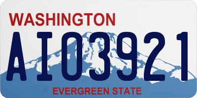 WA license plate AIO3921