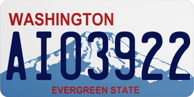 WA license plate AIO3922