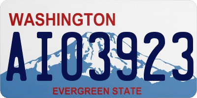 WA license plate AIO3923