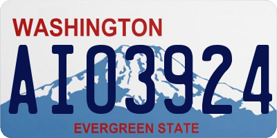 WA license plate AIO3924