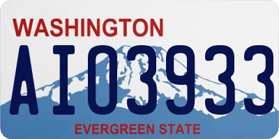 WA license plate AIO3933