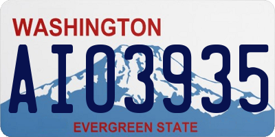 WA license plate AIO3935