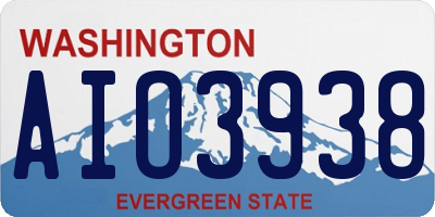 WA license plate AIO3938