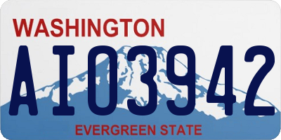 WA license plate AIO3942