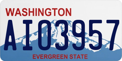 WA license plate AIO3957