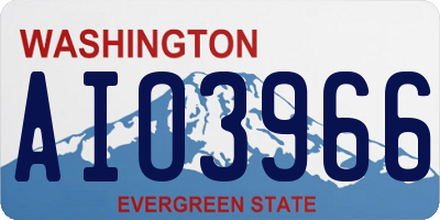 WA license plate AIO3966
