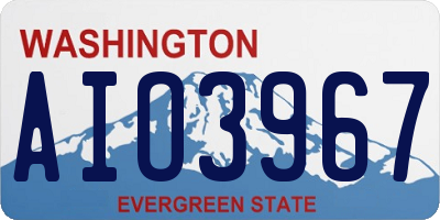 WA license plate AIO3967