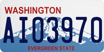 WA license plate AIO3970
