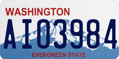 WA license plate AIO3984