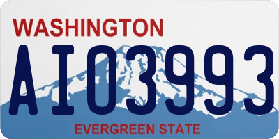 WA license plate AIO3993