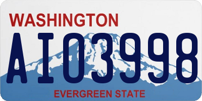 WA license plate AIO3998