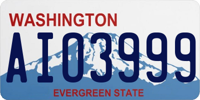 WA license plate AIO3999