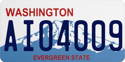 WA license plate AIO4009