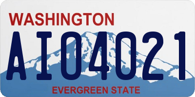 WA license plate AIO4021