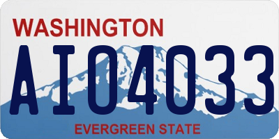 WA license plate AIO4033