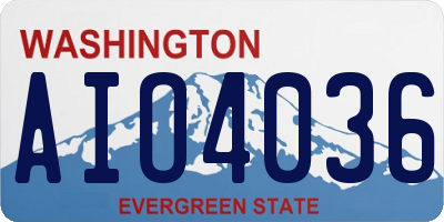 WA license plate AIO4036